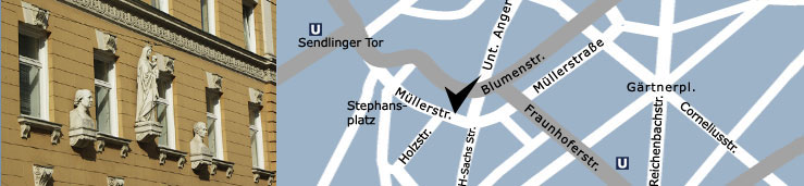 Detailansicht M�llerstr.40 mit Anfahrtsskizze